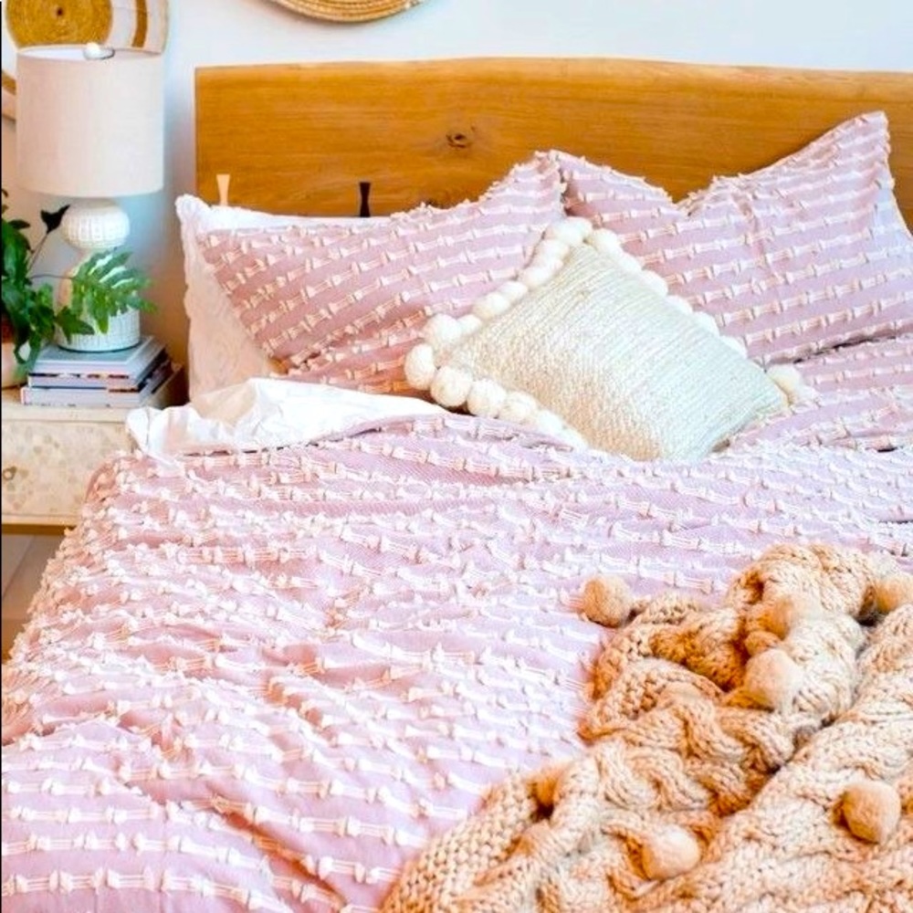 Anthropologie Tufted Duvet Cover Set